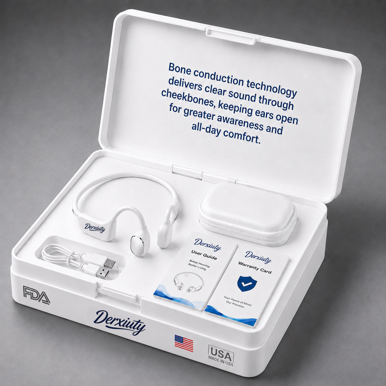 🔥 Final 2 Hours : Only Limited Stock Left🏆Derxiuty Bone Conduction Smart Hearing Headphones （Mayo Clinic Recommended）