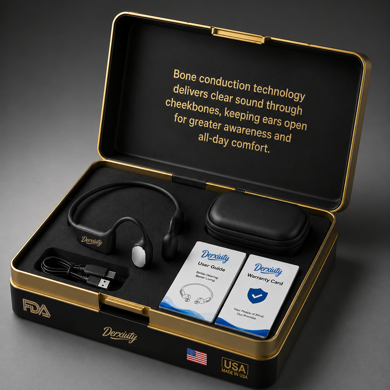 🔥 Final 2 Hours : Only Limited Stock Left🏆Derxiuty Bone Conduction Smart Hearing Headphones （Mayo Clinic Recommended）