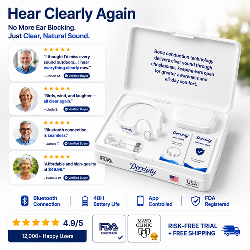 🔥 Final 2 Hours : Only Limited Stock Left🏆Derxiuty Bone Conduction Smart Hearing Headphones （Mayo Clinic Recommended）