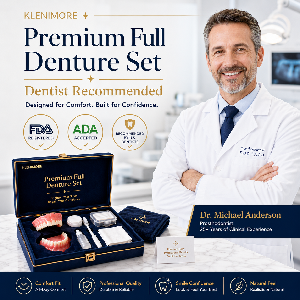 ⏰Ends Today: 70% OFF! 🌎KLENIMORE™ Custom-Fit  Dentures— Designed for Comfort and a Natural-Looking Smile